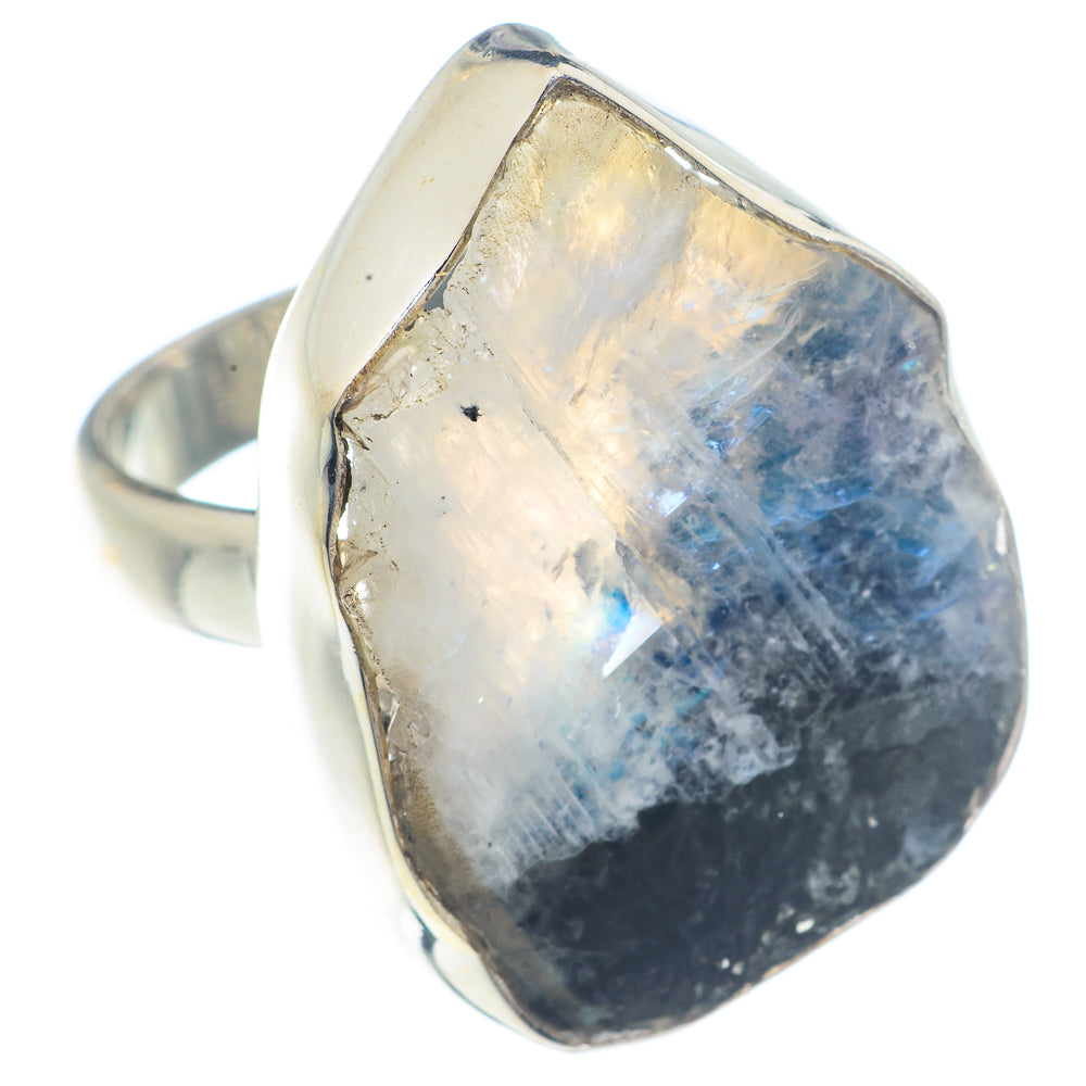 Rainbow Moonstone Rings handcrafted by Anasilvercos - RING71713