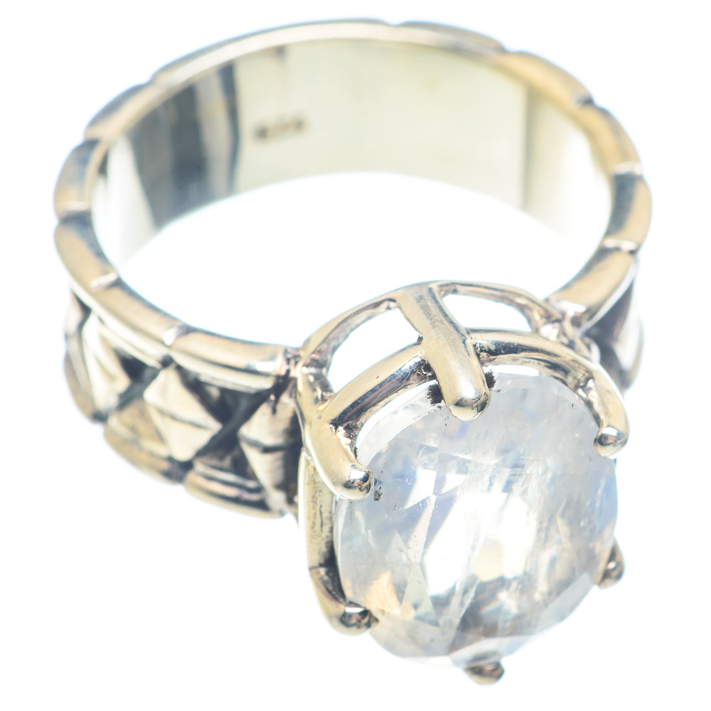 Rainbow Moonstone Rings handcrafted by Anasilvercos - RING71714