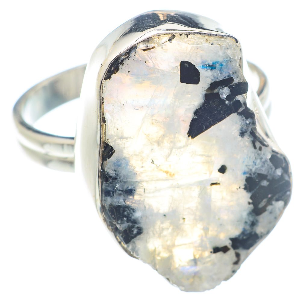Rainbow Moonstone Rings handcrafted by Anasilvercos - RING71745