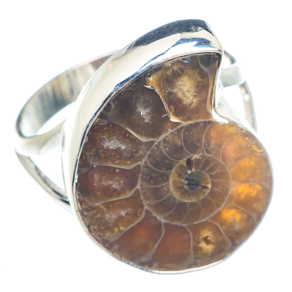 Ammonite Fossil Rings handcrafted by Anasilvercos - RING71780