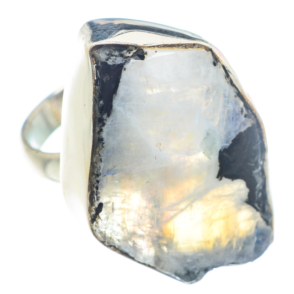 Rainbow Moonstone Rings handcrafted by Anasilvercos - RING71798