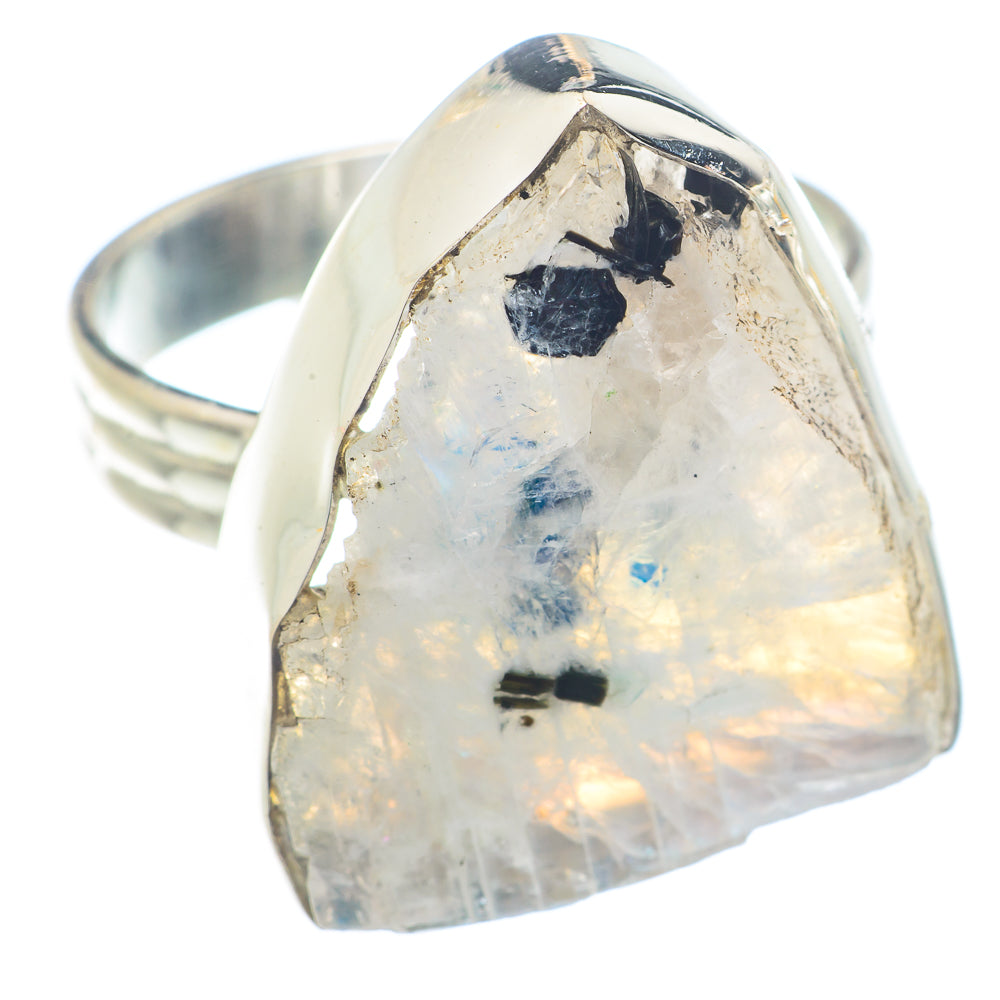 Rainbow Moonstone Rings handcrafted by Anasilvercos - RING71801