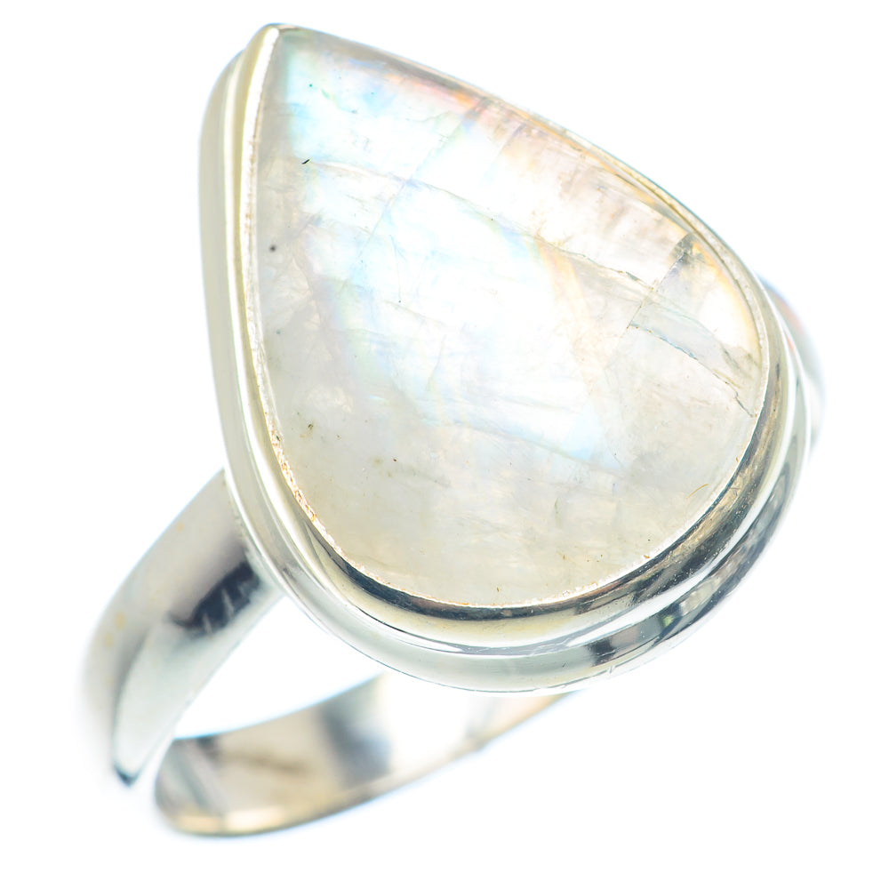 Rainbow Moonstone Rings handcrafted by Anasilvercos - RING71842