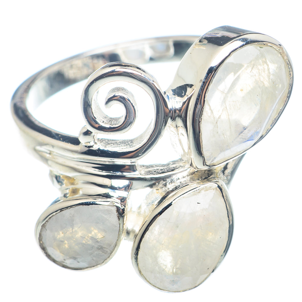 Rainbow Moosntone Rings handcrafted by Anasilvercos - RING71844