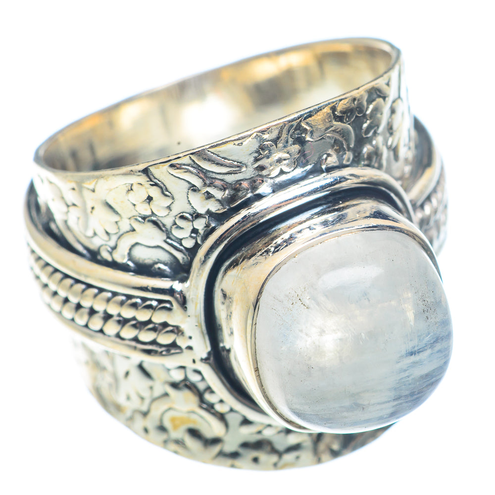 Rainbow Moonstone Rings handcrafted by Anasilvercos - RING71845