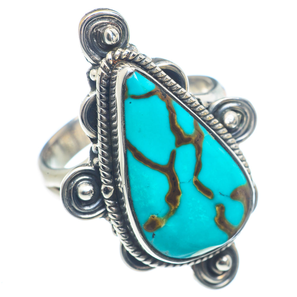Blue Copper Composite Turquoise Rings handcrafted by Anasilvercos - RING71896