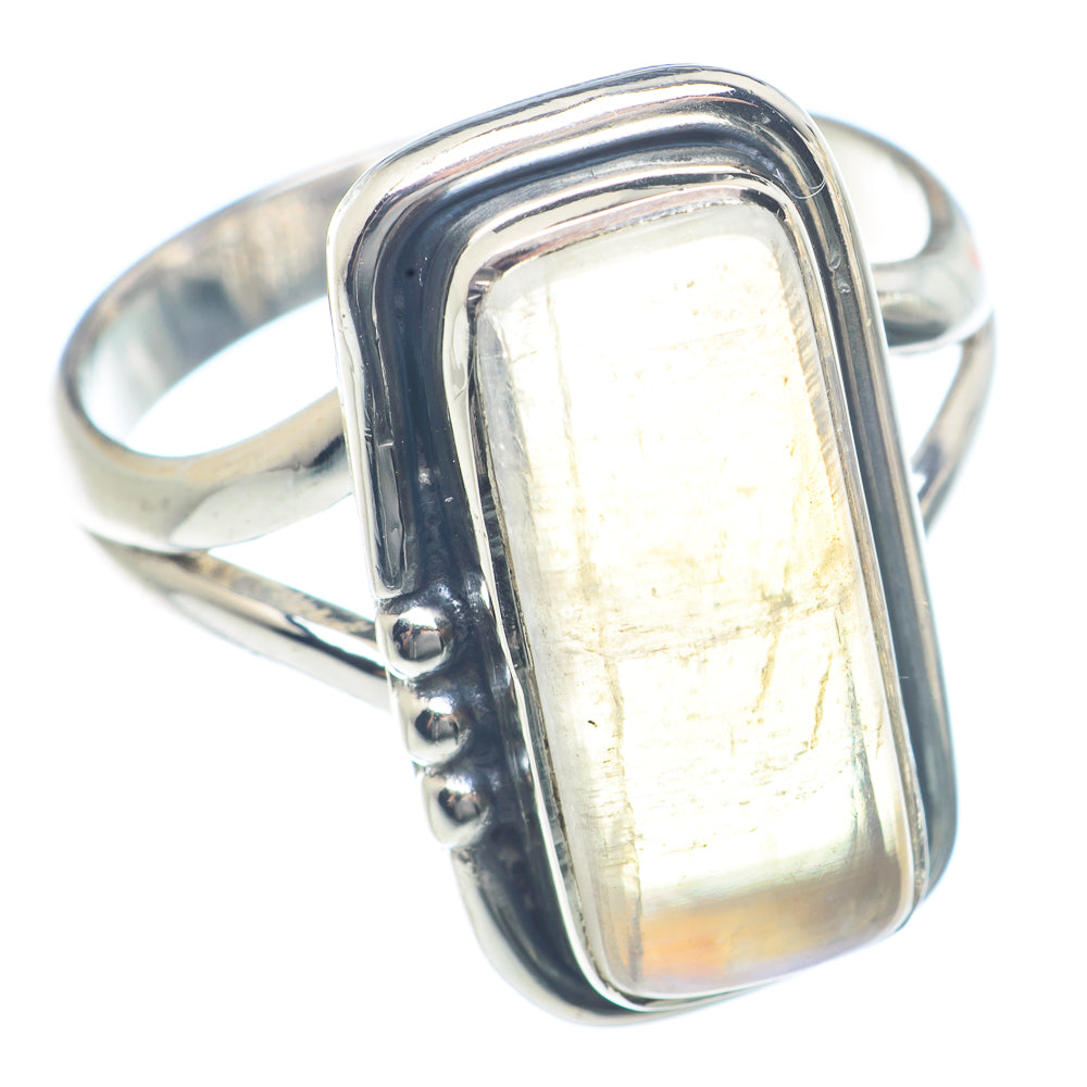 Rainbow Moonstone Rings handcrafted by Anasilvercos - RING71958