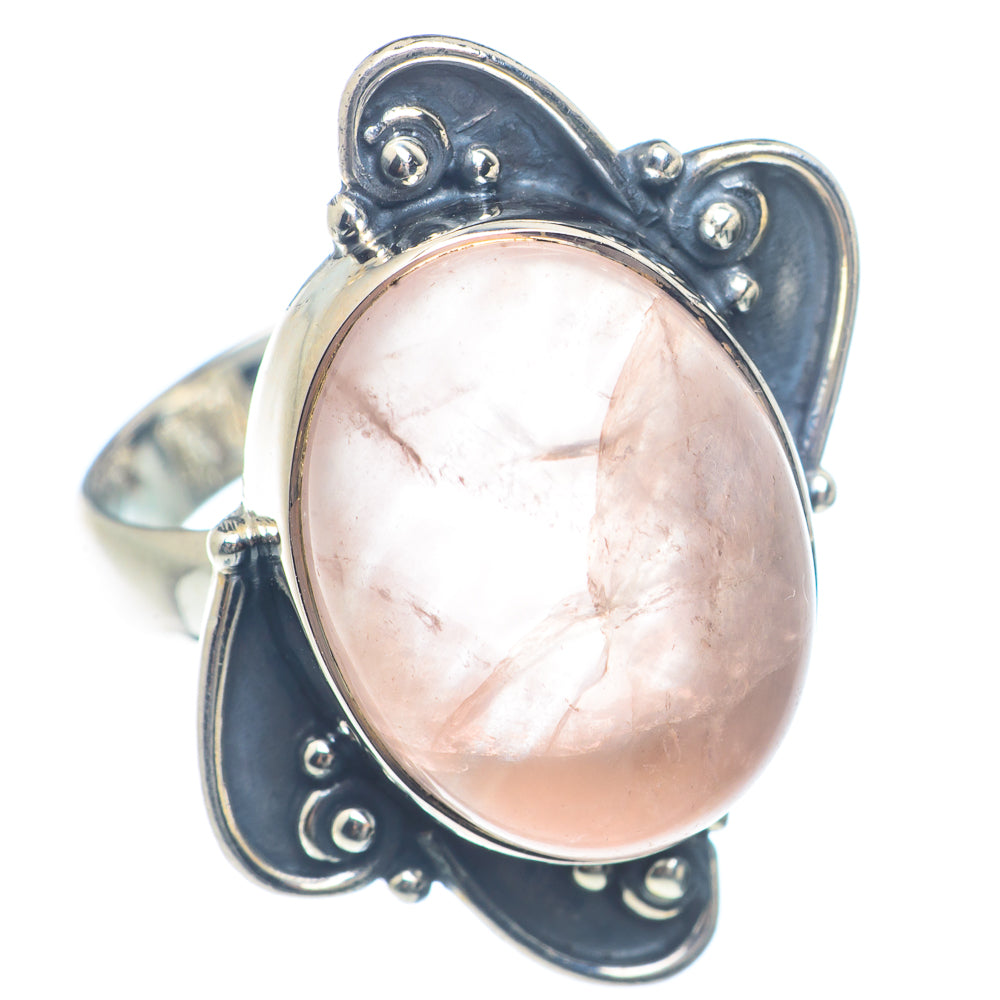 Rose Quartz Rings handcrafted by Anasilvercos - RING71979