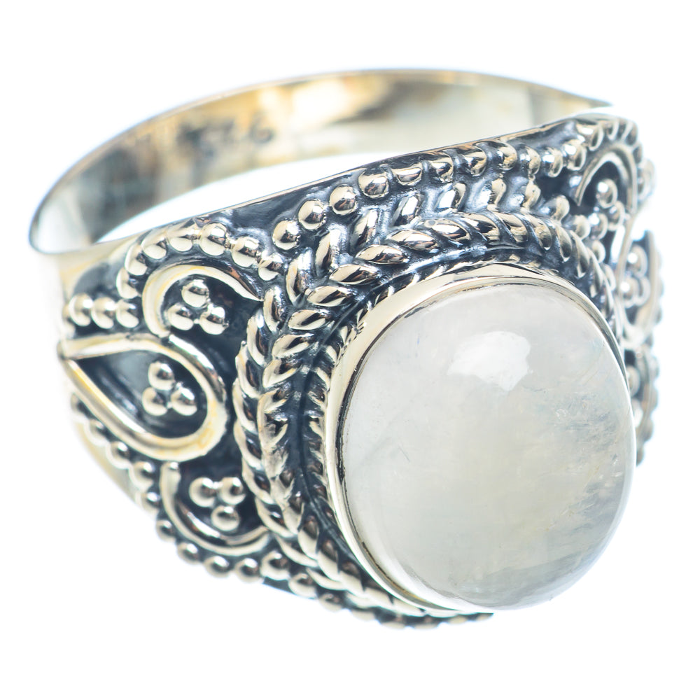 Rainbow Moonstone Rings handcrafted by Anasilvercos - RING72026