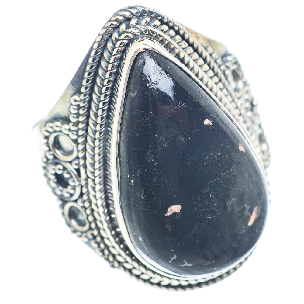 Black Agate Rings handcrafted by Anasilvercos - RING72065