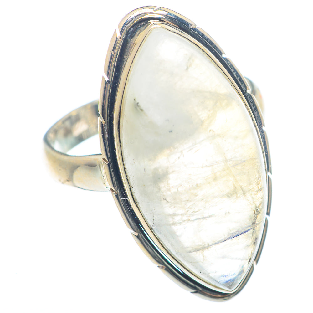 Rainbow Moonstone Rings handcrafted by Anasilvercos - RING72073