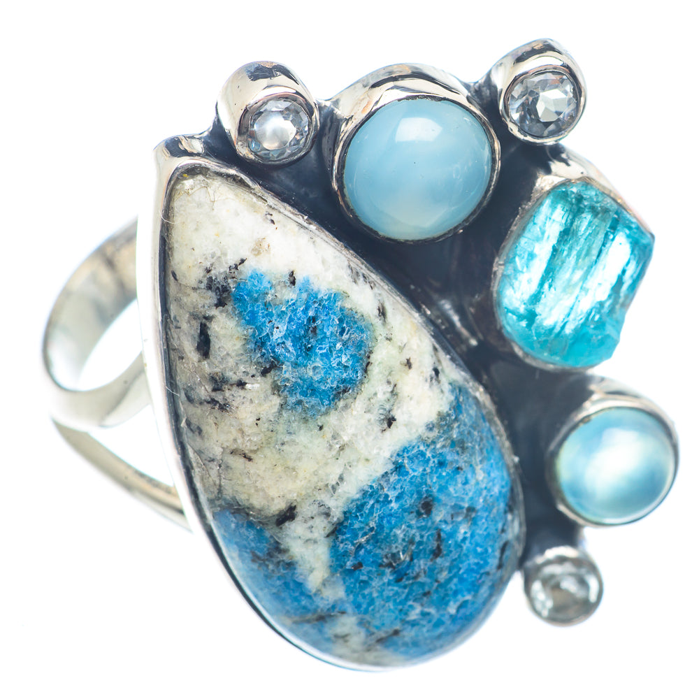 K2 Blue Azurite Rings handcrafted by Anasilvercos - RING72085