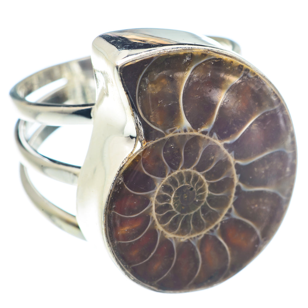 Ammonite Fossil Rings handcrafted by Anasilvercos - RING72098