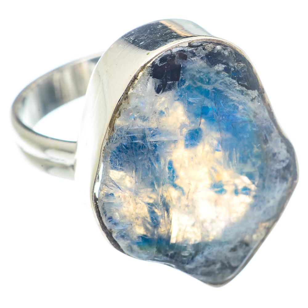 Rainbow Moonstone Rings handcrafted by Anasilvercos - RING72115