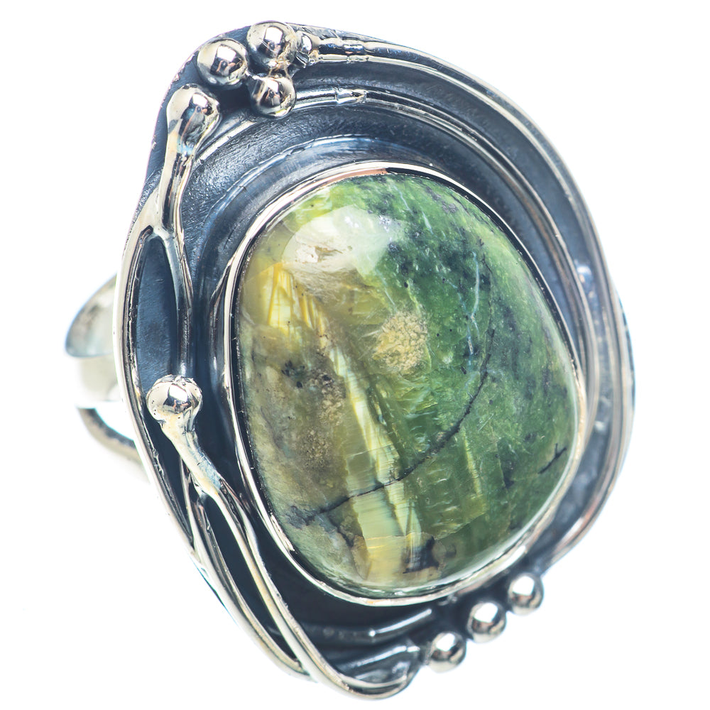 African Green Opal Rings handcrafted by Anasilvercos - RING72128