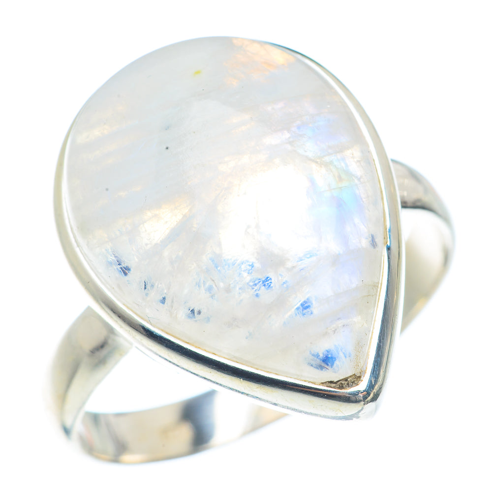Rainbow Moonstone Rings handcrafted by Anasilvercos - RING72169