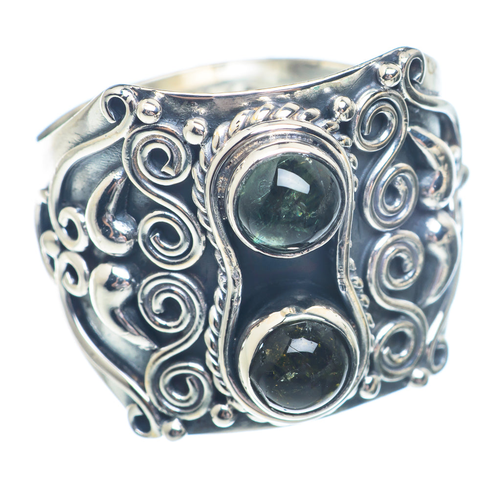 Green Tourmaline Rings handcrafted by Anasilvercos - RING72188