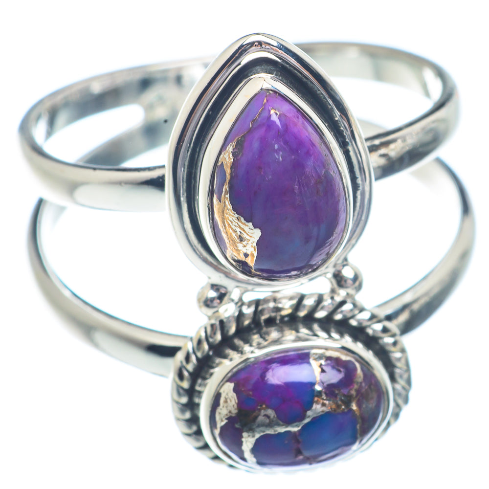 Purple Copper Composite Turquoise Rings handcrafted by Anasilvercos - RING72206