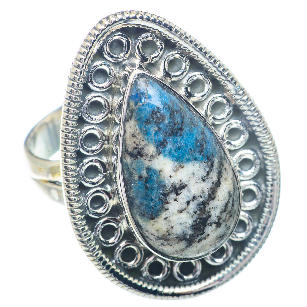 K2 Blue Azurite Rings handcrafted by Anasilvercos - RING72225