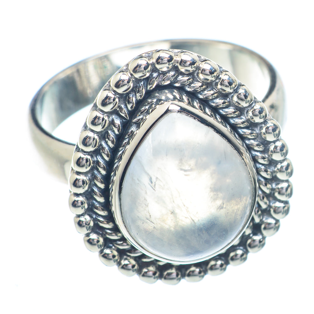 Rainbow Moonstone Rings handcrafted by Anasilvercos - RING72258
