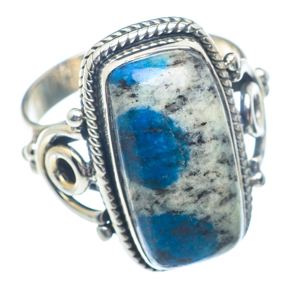 K2 Blue Azurite Rings handcrafted by Anasilvercos - RING72310