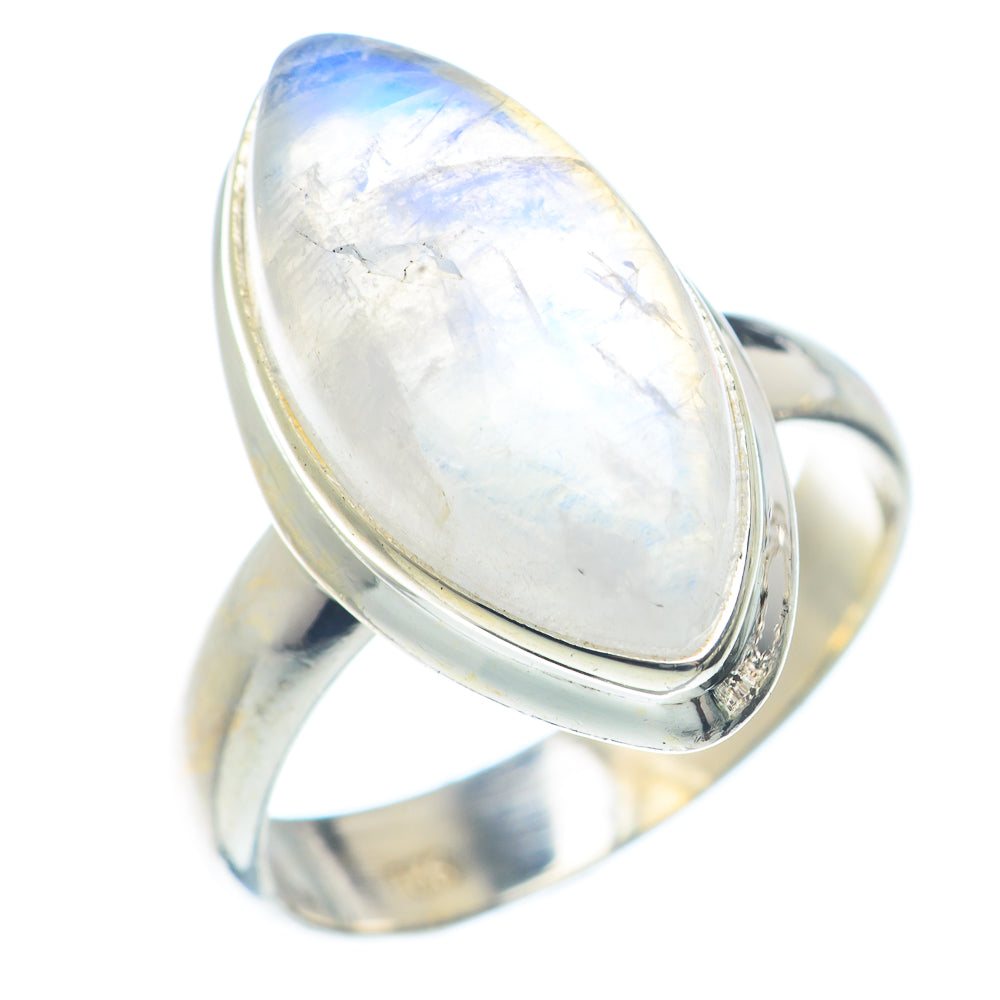 Rainbow Moonstone Rings handcrafted by Anasilvercos - RING72337