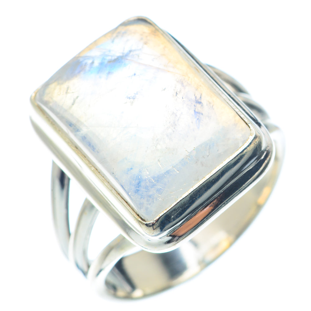 Rainbow Moonstone Rings handcrafted by Anasilvercos - RING72338