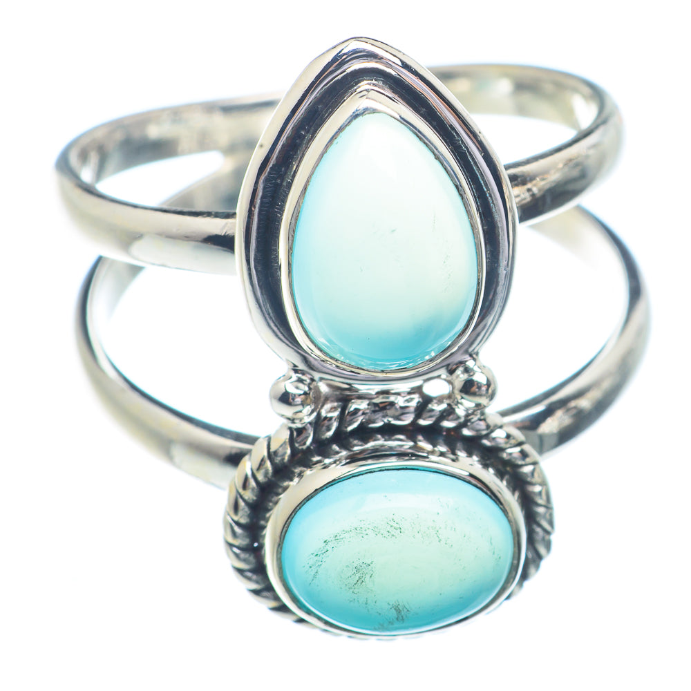 Aqua Chalcedony Rings handcrafted by Anasilvercos - RING72347