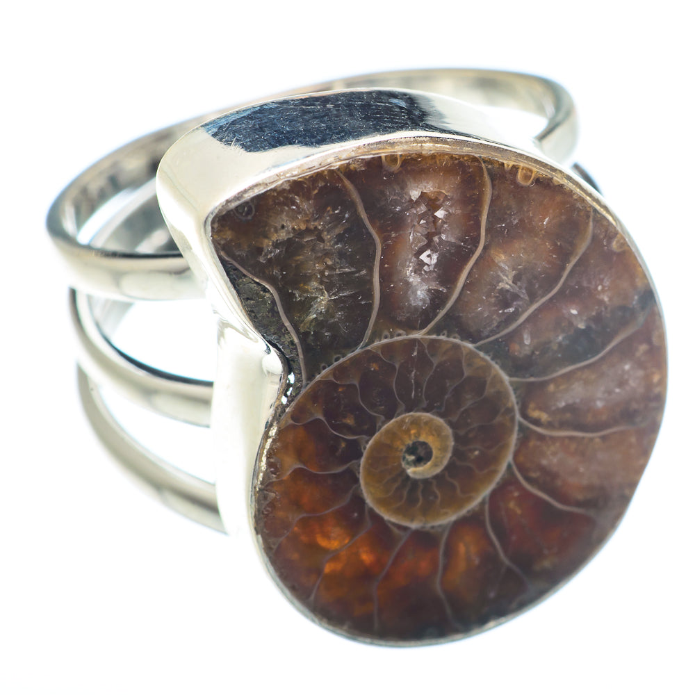 Ammonite Fossil Rings handcrafted by Anasilvercos - RING72464