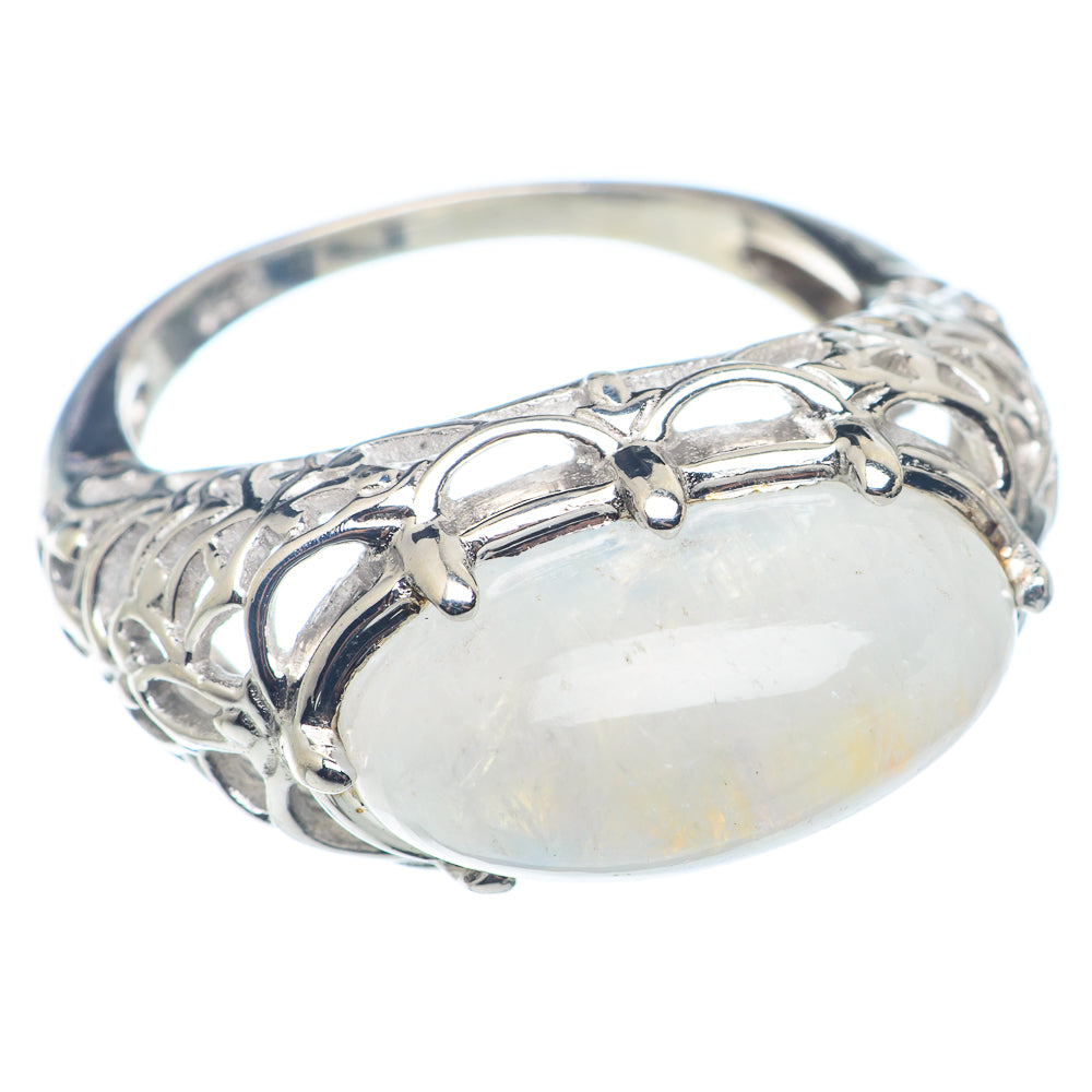 Rainbow Moonstone Rings handcrafted by Anasilvercos - RING72502