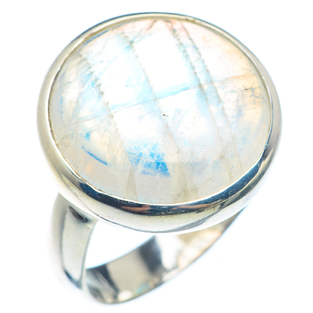 Rainbow Moonstone Rings handcrafted by Anasilvercos - RING72506