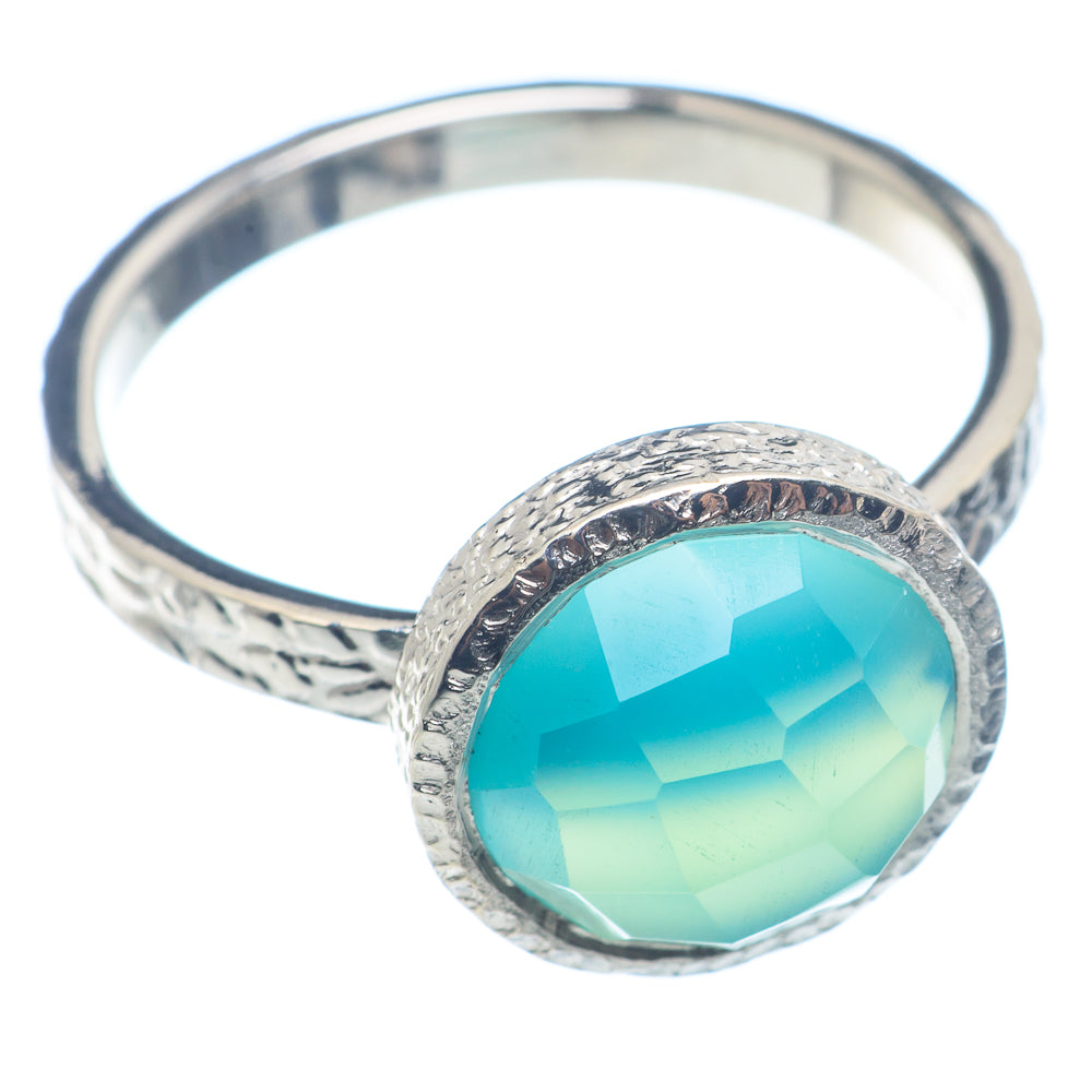 Aqua Chalcedony Rings handcrafted by Anasilvercos - RING72518