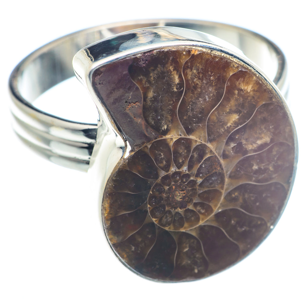 Ammonite Fossil Rings handcrafted by Anasilvercos - RING72528