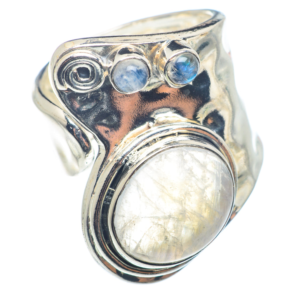 Rainbow Moonstone Rings handcrafted by Anasilvercos - RING72544