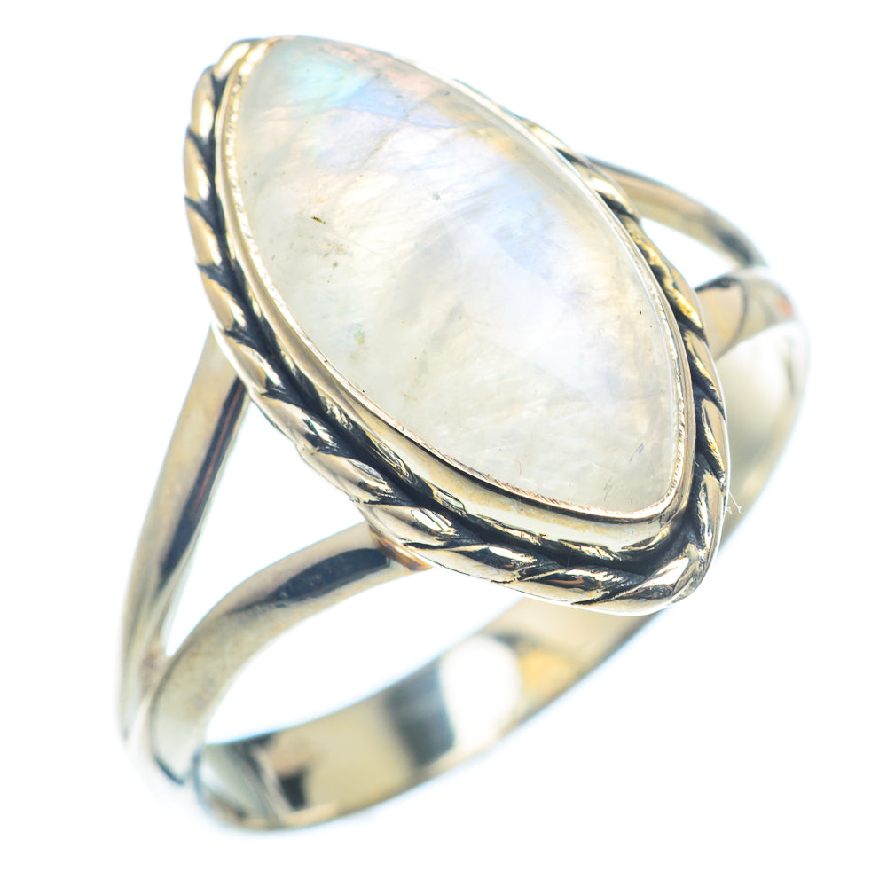 Rainbow Moonstone Rings handcrafted by Anasilvercos - RING72545