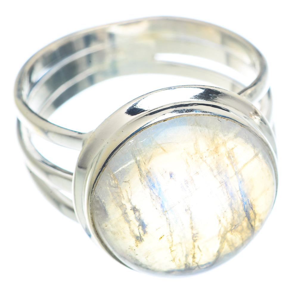 Rainbow Moonstone Rings handcrafted by Anasilvercos - RING72549