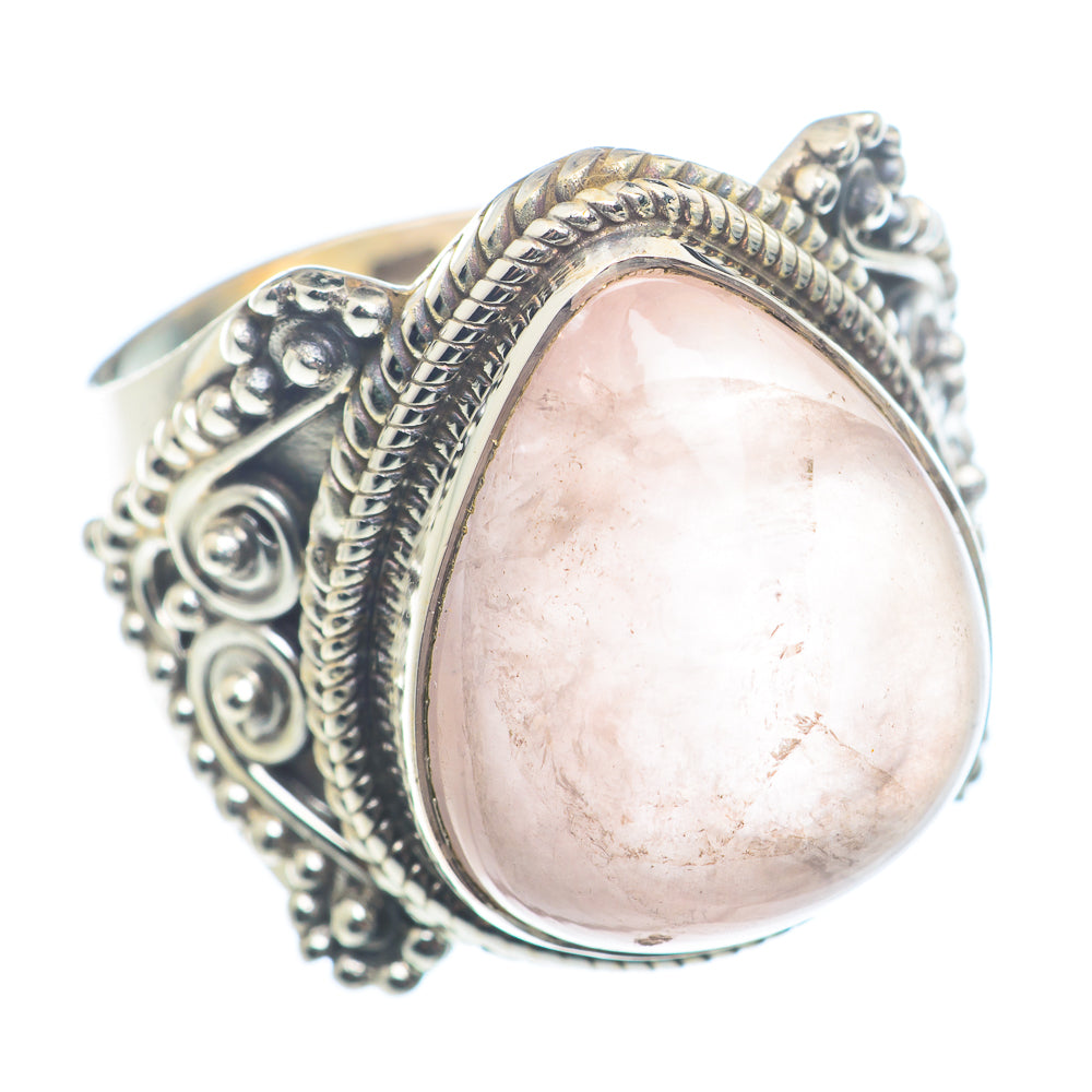 Rose Quartz Rings handcrafted by Anasilvercos - RING72576
