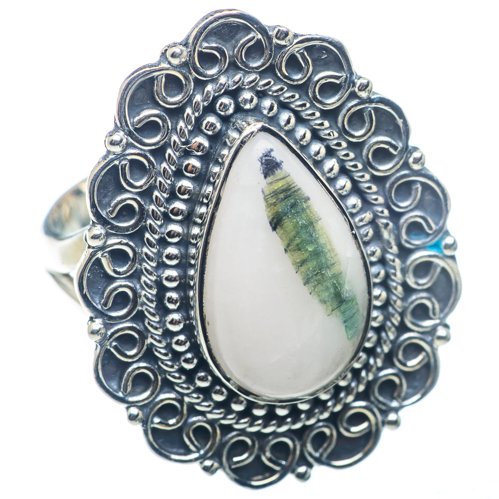 Green Tourmaline In Quartz Rings handcrafted by Anasilvercos - RING72627
