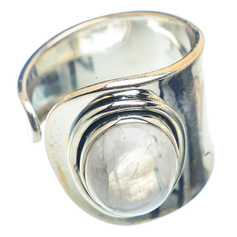 Rainbow Moonstone Rings handcrafted by Anasilvercos - RING72628