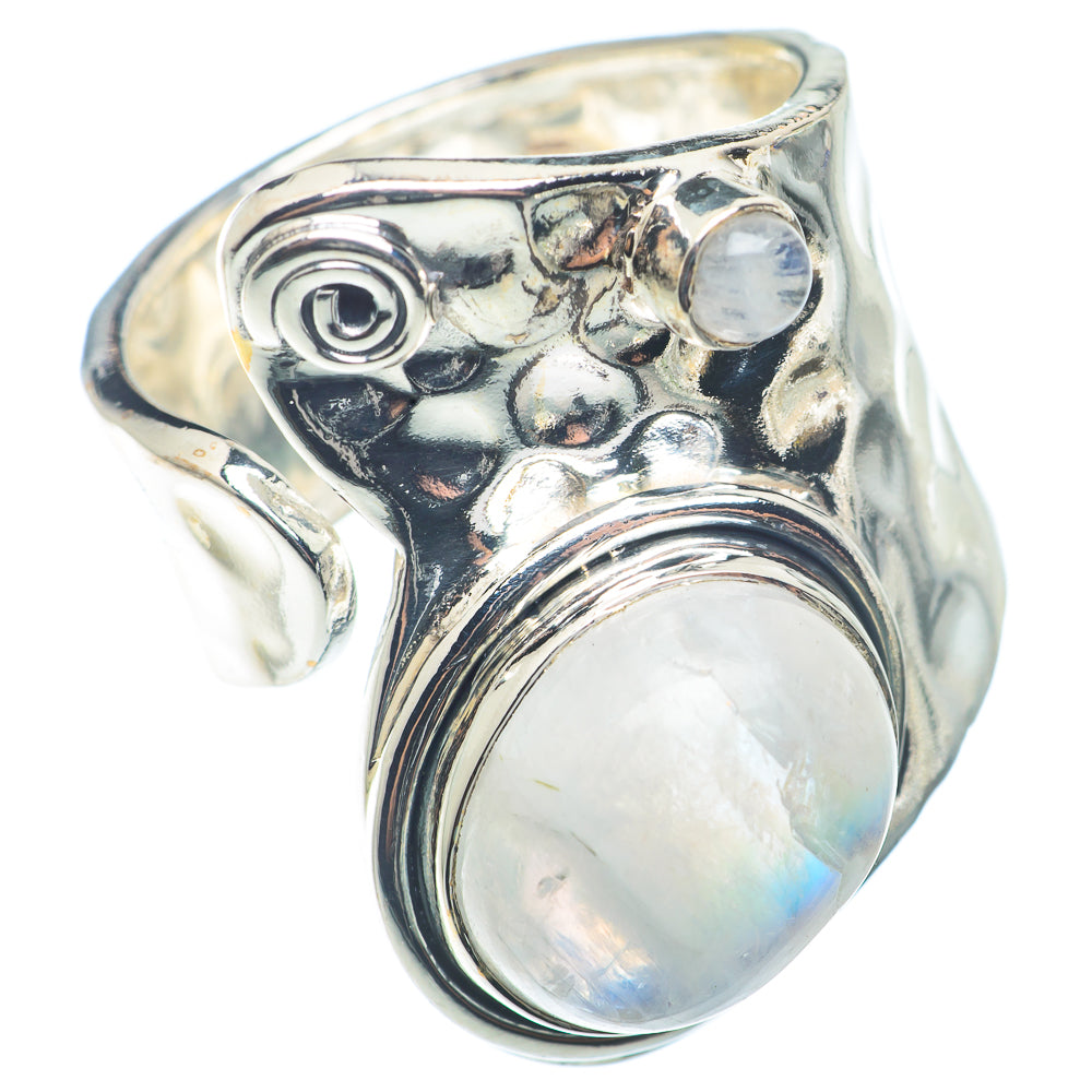 Rainbow Moonstone Rings handcrafted by Anasilvercos - RING72665