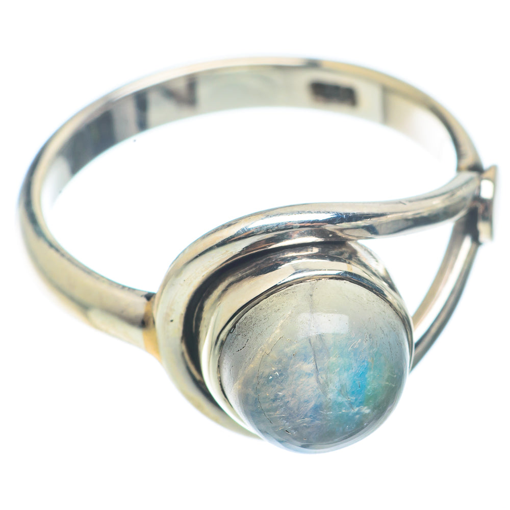 Rainbow Moonstone Rings handcrafted by Anasilvercos - RING72703