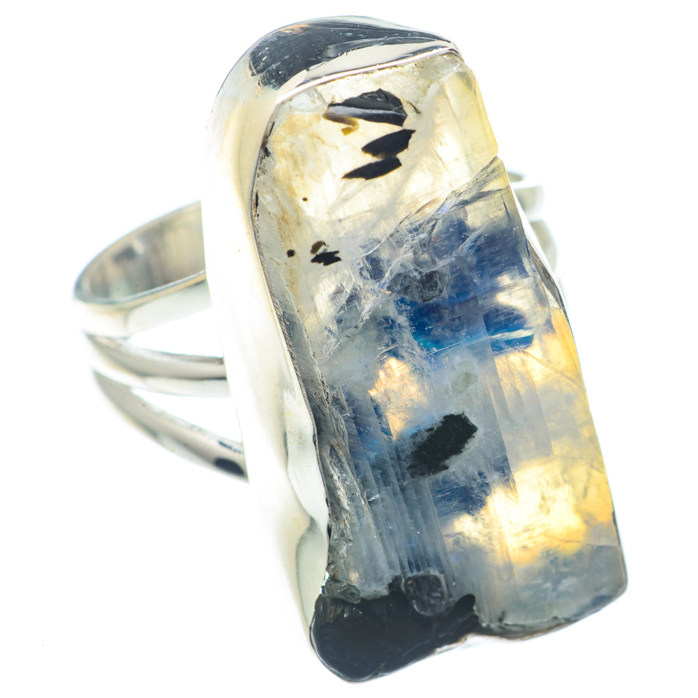 Rainbow Moonstone Rings handcrafted by Anasilvercos - RING72744