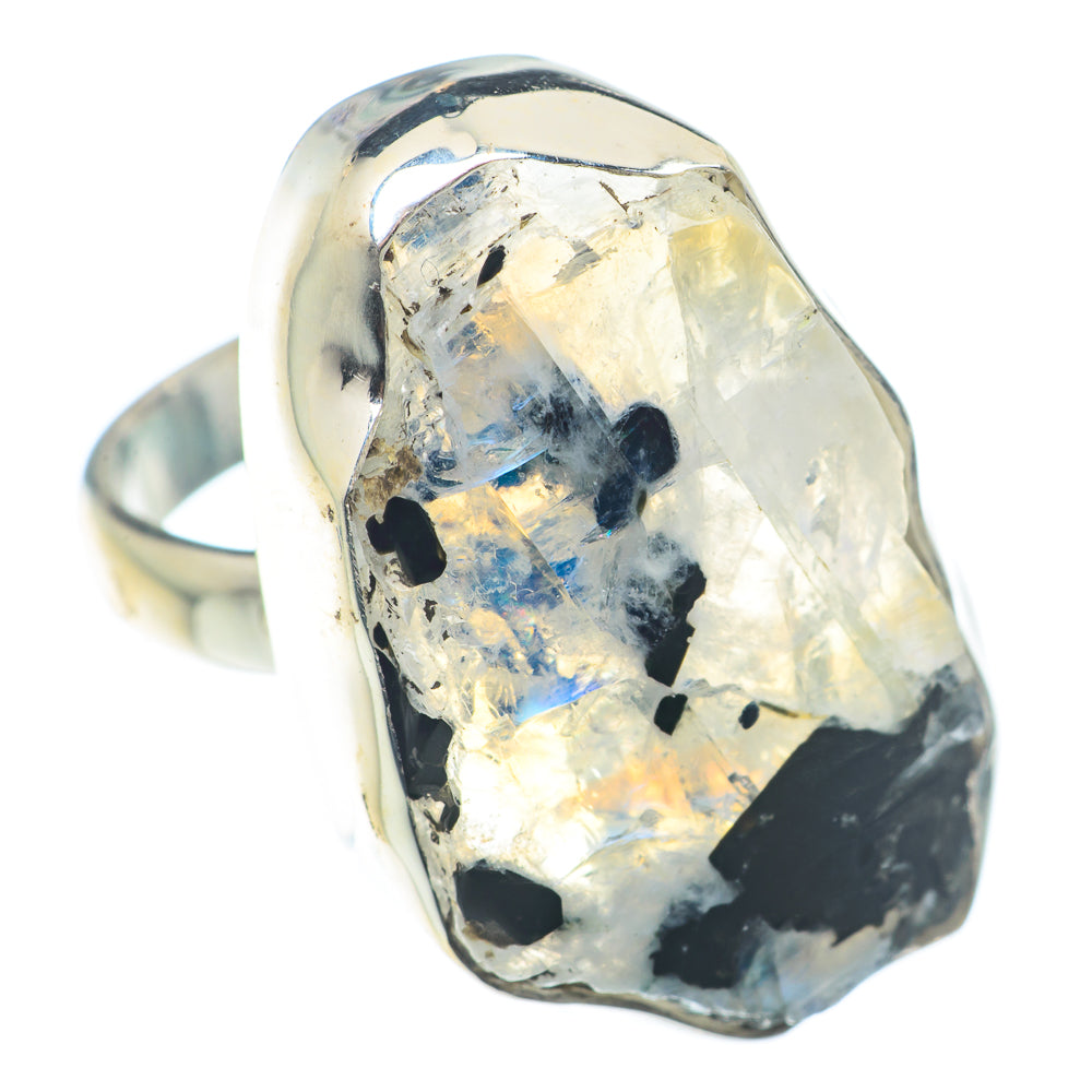 Rainbow Moonstone Rings handcrafted by Anasilvercos - RING72782
