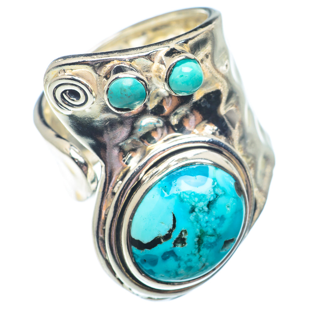 Blue Copper Composite Turquoise Rings handcrafted by Anasilvercos - RING72804