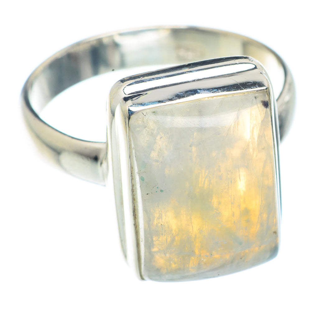 Rainbow Moonstone Rings handcrafted by Anasilvercos - RING72833