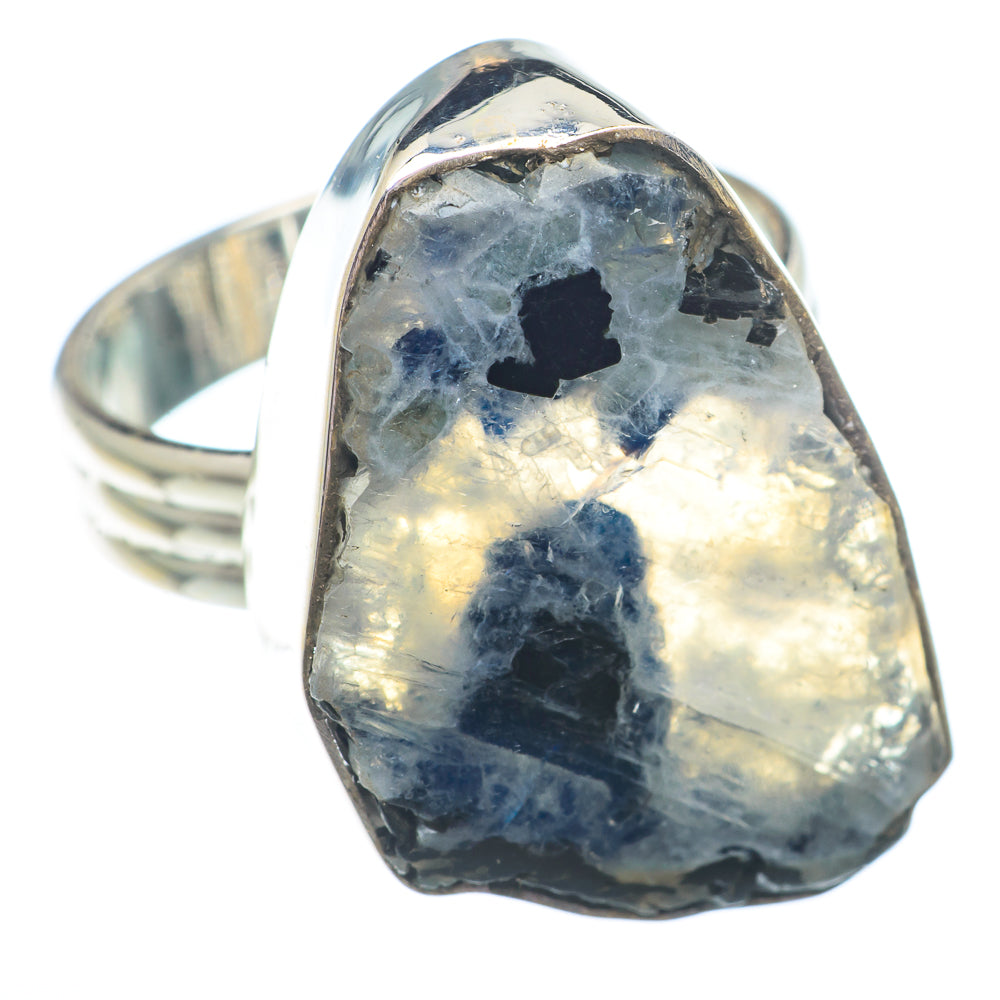 Rainbow Moonstone Rings handcrafted by Anasilvercos - RING72835