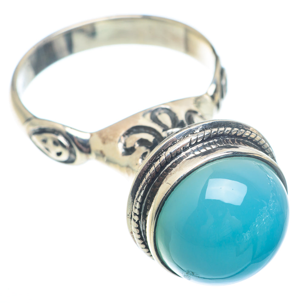 Aqua Chalcedony Rings handcrafted by Anasilvercos - RING72847