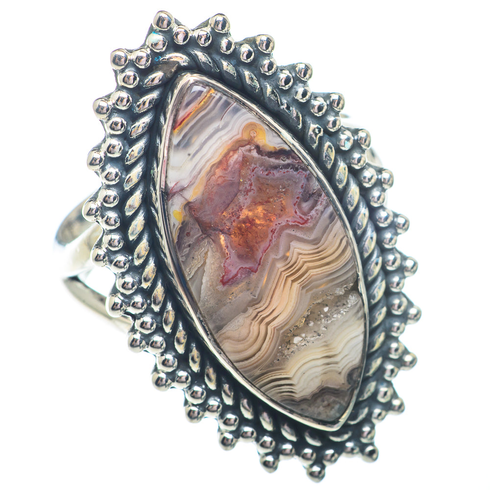 Laguna Lace Agate Rings handcrafted by Anasilvercos - RING72861