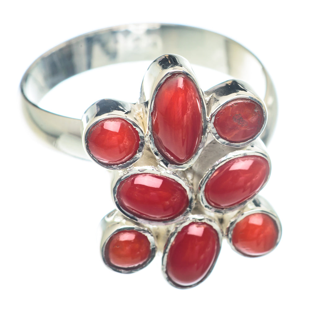 Red Coral Rings handcrafted by Anasilvercos - RING72868