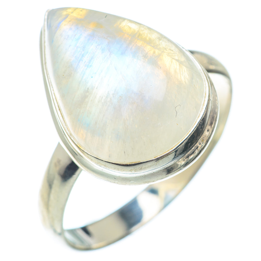 Rainbow Moonstone Rings handcrafted by Anasilvercos - RING72877